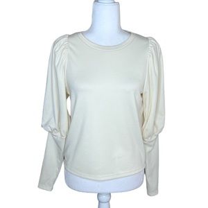 ✨SALE HYFVE Cream Balloon Sleeve Knit Top Size S
